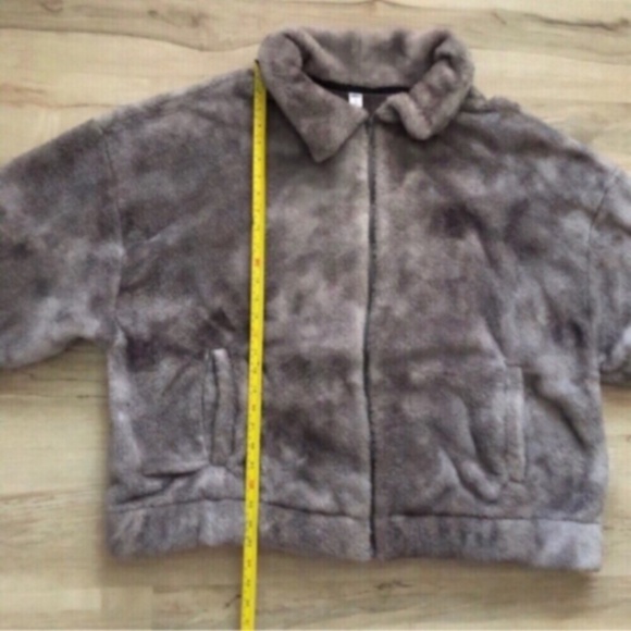 Old Navy Fuzzy Grey Full Zip Jacket - Picture 6 of 9